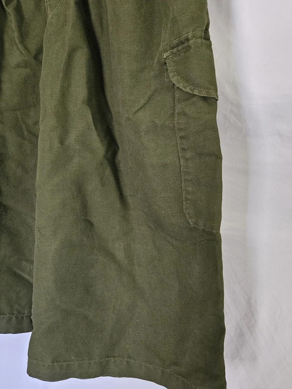 Banana Republic wide leg pleated culottes Womens 4 Olive Green Lagenlook Linen